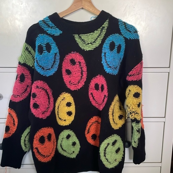 INDV baggy smiley sweater y2k rainbow Large - Picture 6 of 6